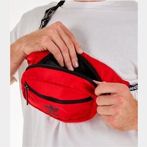 EUC Adidas Belt Bag/Cross Body Bag - red/black w/branding